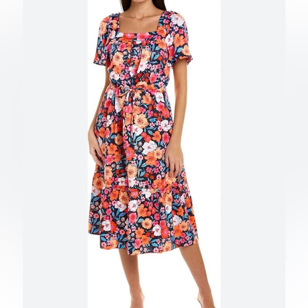 NWT Draper James Square neck floral Martina midi dress size XXL